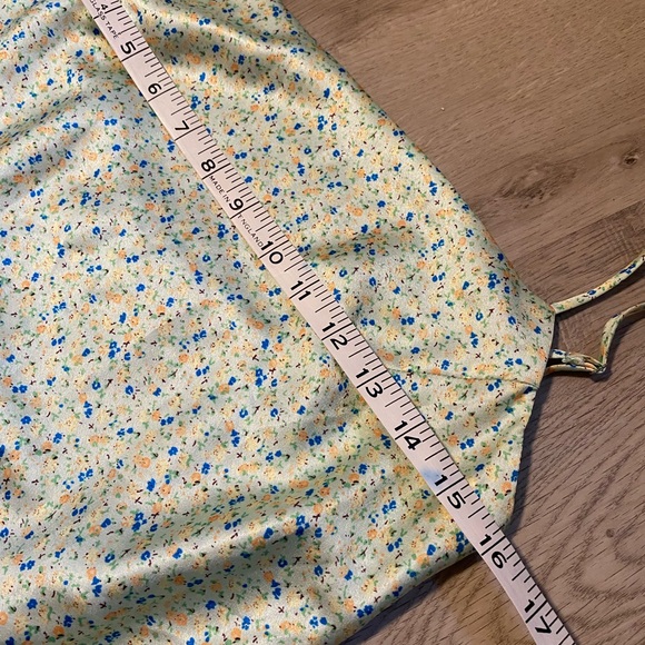 Princess Polly After Thought Green Floral Mini Slip Dress Summer Y2K Mini Size 6 - Picture 5 of 11